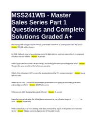 EV Sales: Questions and Answers for MSS241WB Master Sales Series Part 1