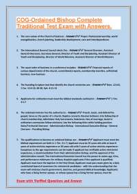 Church of God Exam: Doctrine, Ministry, and Holiness