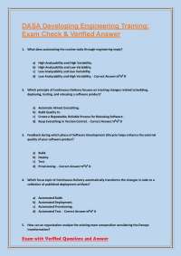 DASA Developing Engineering Training: Exam Check & Verified Answer