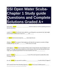 SSI Open Water Scuba - Chapter 1 Study Guide: Questions and Solutions