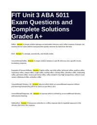 FIT Unit 3 ABA 5011: Exam Questions and Complete Solutions