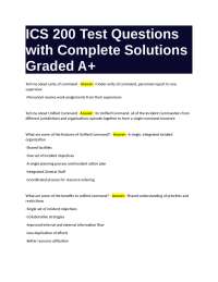 ICS 200 Test Questions & Solutions: Incident Command System Guide