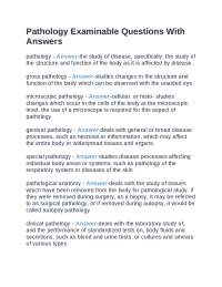 Pathology Examinable Questions and Answers: A Comprehensive Guide to Key Concepts