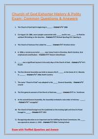 Church of God Exhorter History & Polity Exam: Common Questions & Answers