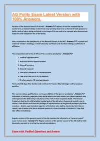 AG Polity Exam Latest Version with 100% Answers.