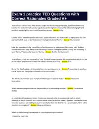 TED Talk Exam 1 Practice Questions with Correct Rationales