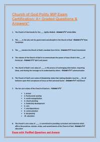 Church of God Polity MIP Exam: Verified Questions and Answers