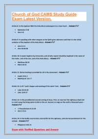 Church of God CAMS Study Guide: Exam with Verified Questions and Answers