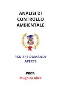 Paniere ANALISI DI CONTROLLO AMBIENTALE, Ecampus, Mugnini Alice - RISPOSTE APERTE