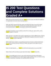 IS 200 Test Questions and Complete Solutions: Graded A+