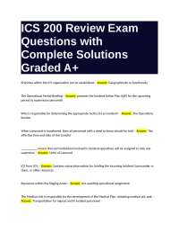 ICS 200 Review Exam: Questions and Answers with Complete Solutions