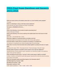 FMVA Final Exam Questions and Answers 2025/2026