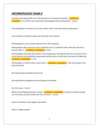 ANTHROPOLOGY EXAM 2 {A}