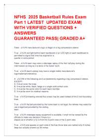 NFHS 2025 Basketball Rules Exam Study Guide