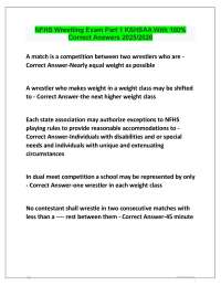 NFHS Wrestling Exam Part 1: KSHSAA Rules and Regulations