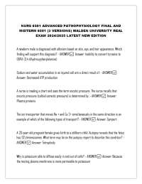 NURS 6501 ADVANCED PATHOPHYSIOLOGY FINAL AND  MIDTERM 6501 (3 VERSIONS) WALDEN UNIVERSITY