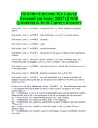H&R Block Income Tax Course Assessment Exam (2024) with Questions and Answers