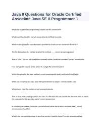 Java 8 Questions for Oracle Certified Associate Java SE 8 Programmer 1