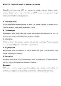 Fundamentals of Object-Oriented Programming (OOP)