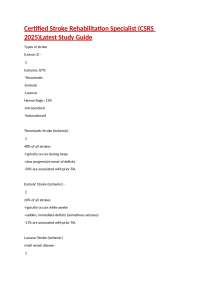 Certified Stroke Rehabilitation Specialist (CSRS 2025)Latest Study Guide.
