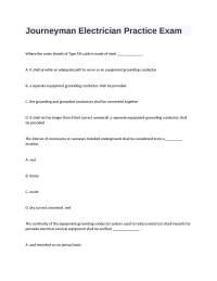 Journeyman Electrician Practice Exam: Multiple Choice Questions and Answers