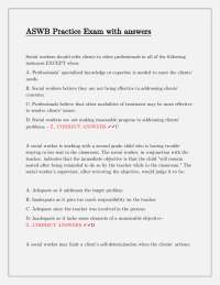 ASWB Practice Exam: Social Work Ethics, Theories, and Practice