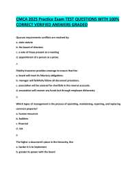 CMCA 2025 Practice Exam TEST QUESTIONS WITH 100%  CORRECT VERIFIED ANSWERS GRADED
