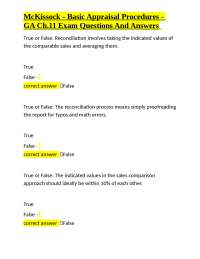 McKissock - Basic Appraisal Procedures - GA Ch.11 Exam Questions And Answers