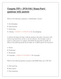 CompTIA ITF+ (FC0-U61) Exam-Part1 Questions and Answers