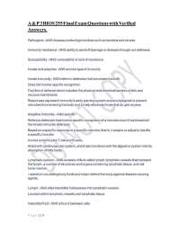 A & P 3 BIOS 255 Final Exam Questions with Verified Answers.