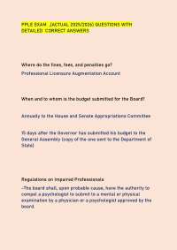 Pennsylvania Professional Psychologists Practice Act: Exam Questions and Answers
