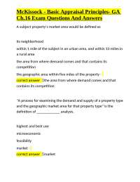 McKissock - Basic Appraisal Principles- GA Ch.16 Exam Questions And Answers