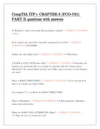 CompTIA ITF+ CHAPTER 8 (FCO-U61) PART II questions with answers