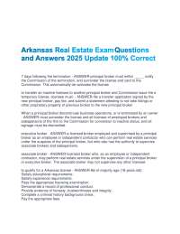 Arkansas Real Estate Exam Questions and Answers: 2025 Update
