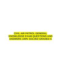 Civil Air Patrol General Knowledge Exam Questions and Answers