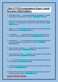 TMA ICT378 Investigative Exam Latest Revision 2025 Edition.