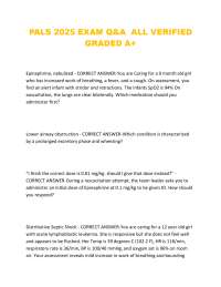 PALS 2025 EXAM Q&A ALL VERIFIED GRADED A+