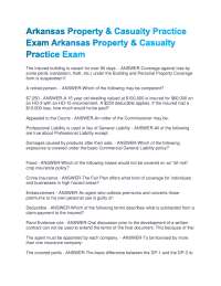 Arkansas Property & Casualty Practice Exam: Questions and Answers