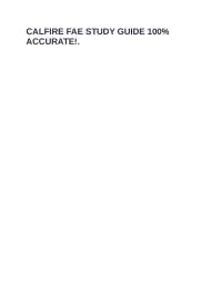 CALFIRE FAE Study Guide: Engine Types, Equipment, and Crew Operations