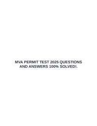 MVA Permit Test 2025 Questions and Answers: Comprehensive Guide for Drivers