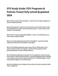 DTS Study Guide (TDY Programs & Policies Travel) - Solved & Updated 2024