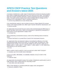 APICS CSCP Practice Test Questions and Answers latest 2025