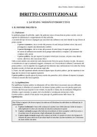 Riassunto manuale Diritto costituzionale Bin Pitruzzella