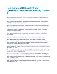 Hemispheres 3.0 Level 2 Exam Questions And Answers Already Graded A+
