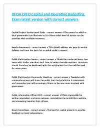Capital and Operating Budgeting Exam: A Comprehensive Guide for Local Governments