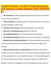 Constitutional Law MPTC Exam Questions and Answers: Latest Updates 2025