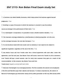 ENT 2113 Final Exam Study Set: Business Law and Management