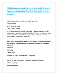 CPFO Governmental Accounting, Auditing and Financial Reporting Practice Test
