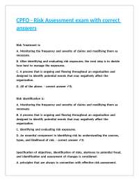 Risk Assessment Exam with Correct Answers