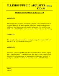 Illinois Public Adjuster Exam 2025: Questions and Answers